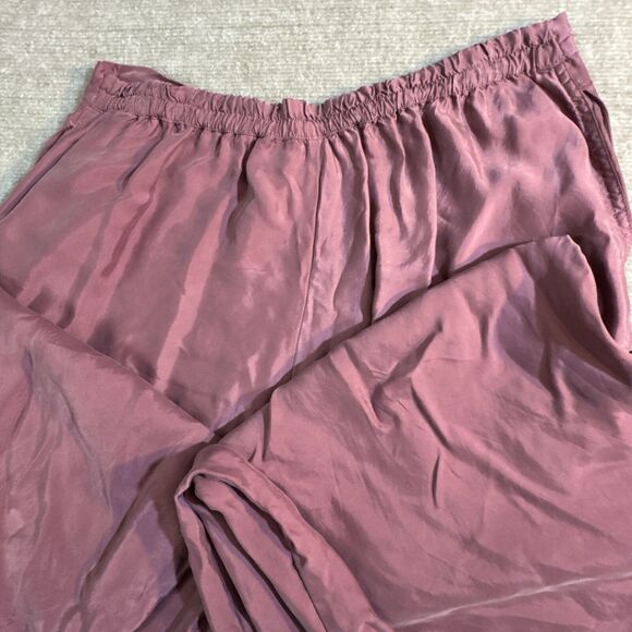 Athleta Pants Women Lg Calm Cool Pant Wide Leg Elastic Waist Mauve Silky Lounge‎ - Picture 2 of 7